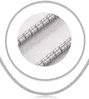[JIUZUAN] Tennis Bracelet Necklace for Women Men|1.2MM Moissanite |18K White Gold Plated Bracelets|4-Prong-Setting Moissanite|Size 6.5-7.5 Inch/17.7-21.7 Inch