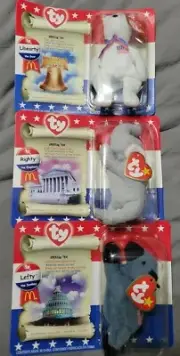 Mcdonalds ty beanie babies 1996 American-Trio NEW IN BOX