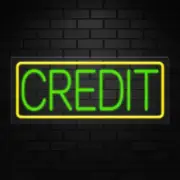 Credit Neon Sign for Retail Displays | LED Flex Neon | 24"W x 10"H x 1"D