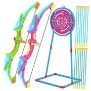 2023 2 Pack Kids Bow and Arrow Set with LED Flash Lights, 14 Red & Green
