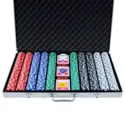 [Unbrand] 1000pcs Poker Chips Set Casino Texas Hold'em Gambl