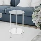 Acrylic Round Side Table Clear End Table Small Side Table for Bedside Home