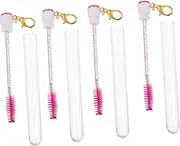 Beavorty Eyelash Brush Keychain 4pcs Makeup Brush Set Lash Kit Eyelash Mascara Portable Tube