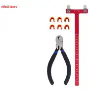 Archery T Square Ruler Adjustable Tool Nocking Points Pliers Brass Buckle Clip
