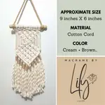 MINI MACRAME WALL HANGING DECOR, COTTON MACRAME CORD WALL AR