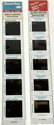 Vintage 35mm 2x2 slides photo Tourist Souvenir Strips Amish Berkeley Plantation