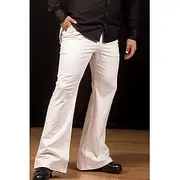 Retro Vintage 1970s Groovy Bell Bottom Pants Flared Trousers Hippie Disco mid rise Solid Color Men's Halloween Carnival Music Festival Retro Theme Party Adults