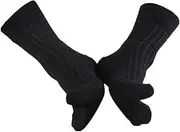 [F Fityle] Pure Cotton Sandal 2 Toe Socks Stripes Tabi Socks Hallux Valgus Corrector - Black, One Size