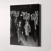 We Want Beer Protest Prohibition Funny Bar Beer 24” x 16” Canvas Wall Art Print