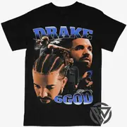Drake Tee Shirt Rap Hip hop Concert Tour 6 GOD Music Artist T-shirt