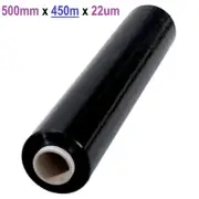 Stretch Film BLACK Hand Use 500mm x 450m 22UM Pallet Shrink Wrap 1 / 2 / 4 / 8