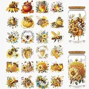 [DORSBABY] 24pcs Bee UV DTF Cup Wrap,UV DTF Cup Wraps for 16 oz,Glasses,Tables,Chairs,Computers,High Viscosity UV DTF Transfer Paper