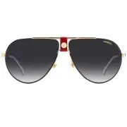 Carrera Dark Grey Gradient Lens Gold Red Sunglasses