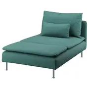 SÖDERHAMN chaise longue, Kelinge grey-turquoise