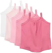 [HonestBaby] Girls' 5-Pack Organic Cotton Cami Tops
