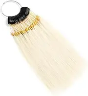 Hair Swatches for Testing Color 100% remy Human Hair Color Rings for Salon Straight Hair Extensions Dying Samples with Gold Buckles 30 Strands/set 10° Beige