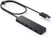 Anker 4-Port USB 3.0 Hub, Ultra-Slim Data USB Hub with 2 ft Extended Cable [Char