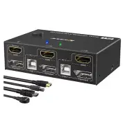 Dual 4K DP/ KVM Switch Dual Monitors Compatible Switch Box Support 60Hz S5V3