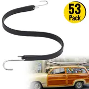 Rubber Bungee Cords, 53 Pack55.34cmLong, Weatherproof Natural Rubber Tie Down Straps with Crimped S Hooks, Heavy Duty Outdoor Tarp Straps for Securing Flatbed Trailers, Canvases, Cargo, and