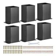 4x4" Post Base 6pcs Black Powder Coated Post Brackets for Deck Railing