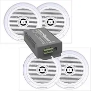 CS200BT-AMP Bluetooth Amplifier 4 Channel and 2-Way Built-in Speaker CS180IP 2 or 4 Ceiling Speakers for Wet Rooms Bathroom with 4 Speakers