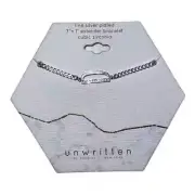 Unwritten Cubic Zirconia Initial Link Bracelet Silver Plated "D" NWT