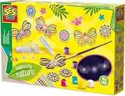 SES Creative 14039 Nature Inspired String Lights, Creative Craft Kit for Kids Ages 6+, Decorate 8 Wooden Butterflies and Flowers with 6 Fashion Colors