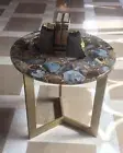 12"x12" Natural Wild Agate Console Table Agate Side Table Furniture Deco