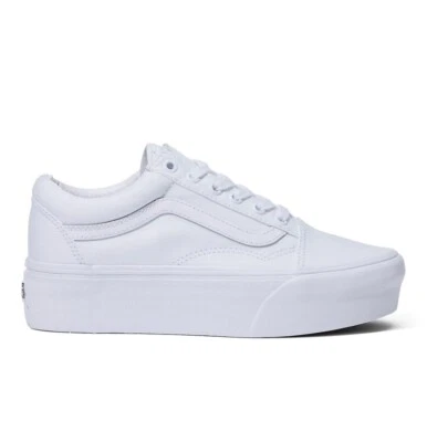 Vans old skool stackform 34mm height sneaker true white canvas NWB platform