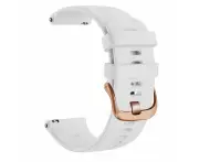 Garmin Fenix 6s compatible Silicone Watch Straps with Rose Gold Buckles - White