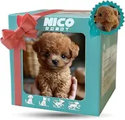 Realistic Robot Puppy Toy Lifelike Robotic Dog with Barking Walking Running Tail Wagging Interactive Stuffed Plush Toy for Boys Girls Kids Gift Brown