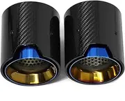 2pcs/lot Compatible For BMW 2 Series F22 F23 M235i M240i F20 F21 M135i M140i M Performance Carbon Fiber Car Exhaust Tip ID60mm Muffler Tip(Blue)