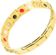 LIFKOME 1pc Magnet Titanium Steel Bracelet Wristband Mens Bracelets Wrist Bangle Bracelet for Men Cuff Chain Magnetic Bracelets Personalized Bangle Titanium Magnetic Golden Stainless Steel