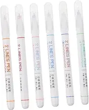 Beatifufu 6PCS Fluorescent Double Line Outline Pens Vibrant Glitter Marker for Highlighting Notes Ergonomic Design Safe Durable for School and Office Use
