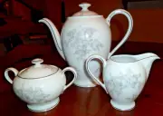 (Germany) Rosenthal/Continental (Silverglow) Coffee/tea Pot, Sugar, Creamer..