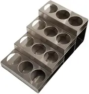 Rattleware 12 Bottle Rack Fifths or Syrup For Home, Kitchen, Office, Garage, Residential, Or Commercial Use - Space Saving, Dishwasher Safe - Made Of Brushed Stainless Steel Material (Silver)