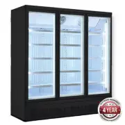 Display / Drinks Fridge Black 3 Glass Door Bottom Mounted 1530L 1880x710x1990mm