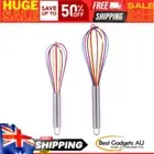 2 Pcs Silicone Whisk Set, Rainbow Whisk Non Stick Hand Whisk Mini Whisk Kitch...