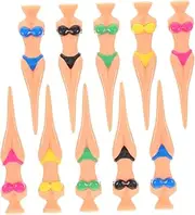 WHAMVOX 15pcs Funny Golf Tees: for Women Bikini Model Lady Tees Set Plastic Colorful Unique Fun Golf Training Accessories Plastic Bikini Tees