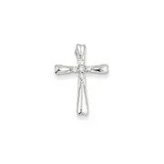 14K White Gold u0026 Real Diamond Cross Pendant Slide Pendant