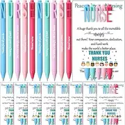 Sayglossy 12 Set /60 Pcs Nurse Pens Bulk Nurse Appreciation Gifts 2025 Cna Week Ballpoint Pens with Greeting Cards Thank You Gifts for Doctor Hospital Staff Medical Assistant Healthcare Worker