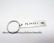 PLAYER 1 - Custom Hand Stamped Aluminum Key Chain For The Gamer out there!