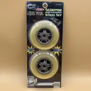 Vintage CX SKATE Scooter Replacement Wheels Liquid Metal ABEC 5 Bearings NEW