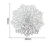 38cm Round Hollow Flower Coaster Table Bowl Dish Pad Mat Placemat Party Decor-Silver