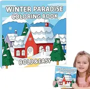 Coloring Book, Winter Coloring Books | Cartoon Paint Book - 40 Page Easy Coloring Drawing Book p