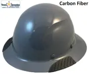 DAX Actual Carbon Fiber Full Brim Lift Safety Hard Hat - Medium Grey