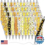 Cholemy 48 Pcs Bee Pens Bulk 12 Style Inspirational Honeybee Retractable Ball