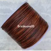 0.5mm 1mm 1.5mm 2mm Antique Dye Brown Leather Round Cord Distressed Brown 91