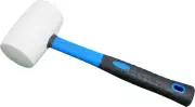 32-Ounces White Solid Rubber Mallet, Fiberglass Handle with Soft Rubber Grip, To