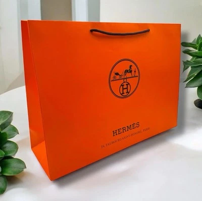 New Classic Orange Hermes Med Shopping Gift Bag 17” x 12.125” x 5” Luxury